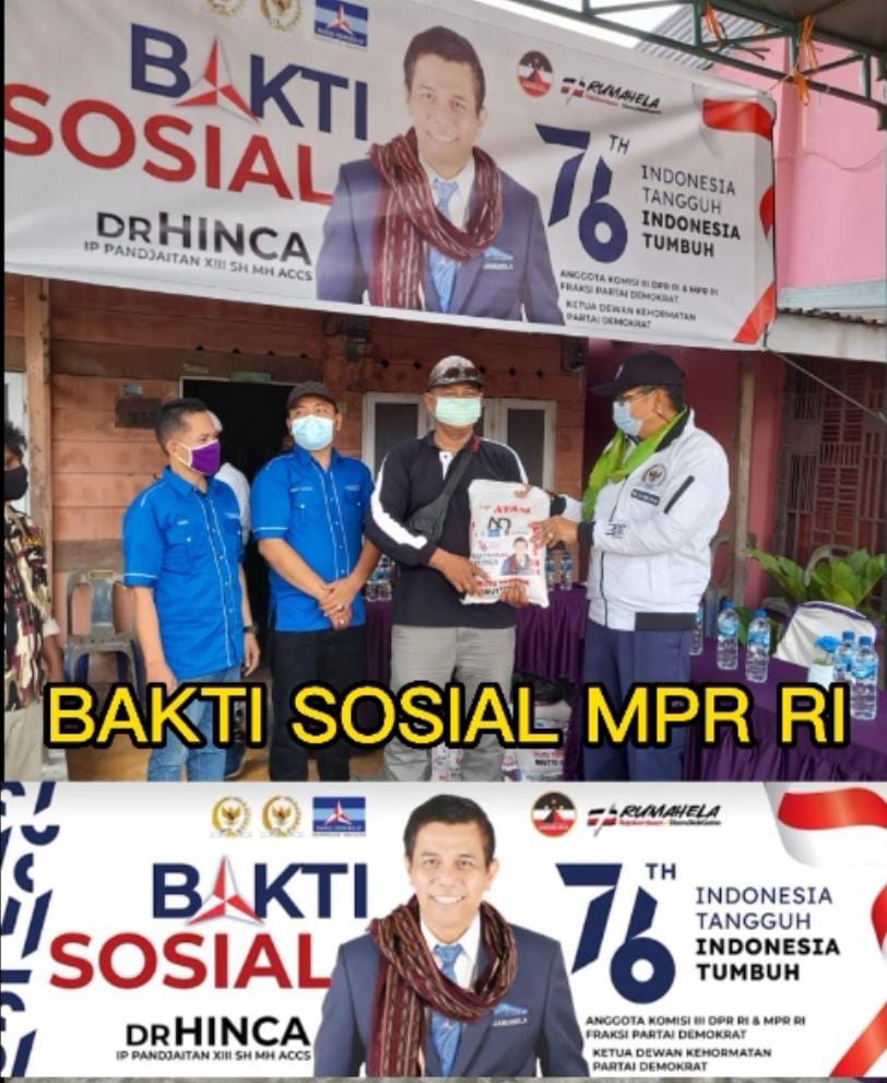 Anggota MPR RI DR Hinca IP Pandjaitan Bagikan Ratusan Paket Sembako Di Binjai Barat