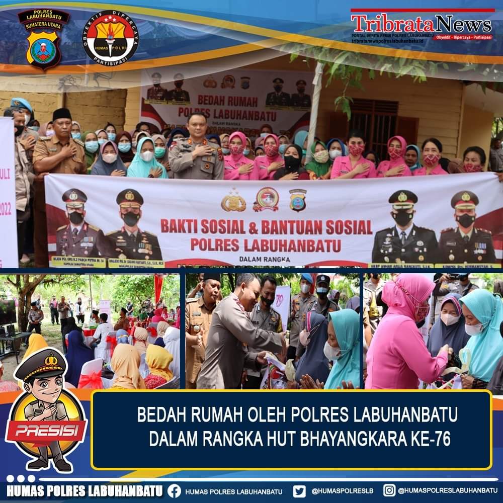 Polres Labuhanbatu bedah rumah Siti Nurbaya warga Kelurahan Sioldengan