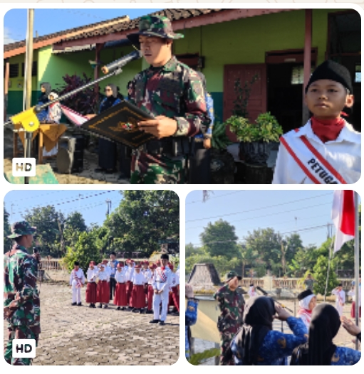 Istimewa! peringati Hari Pendidikan, SD Plumbungan IV, TNI jadi Irup