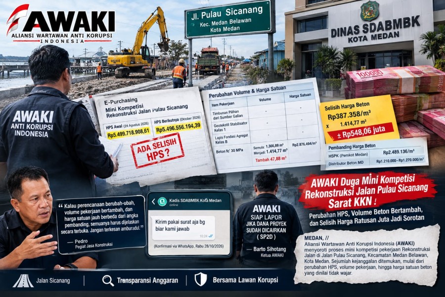 AWAKI Duga Mini Kompetisi Rekonstruksi Jalan Pulau Sicanang Sarat Kejanggalan