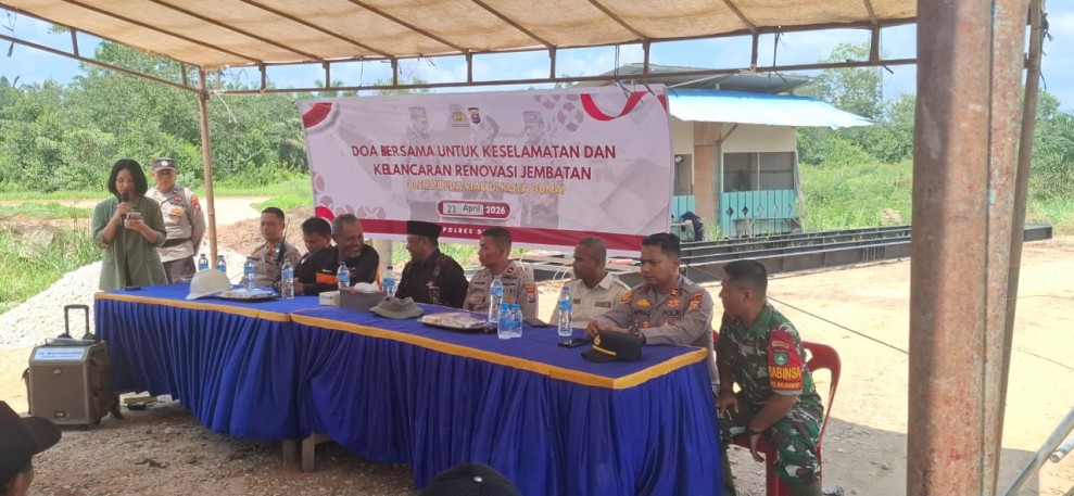Polres Dumai dan Warga Gelar Doa Bersama Dukung Perbaikan Infrastruktur di Sungai Sembilan
