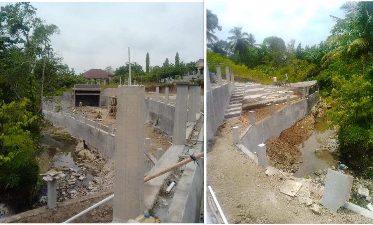 Direncanakan Dirikan Kafe, Bangunan Tembok Diduga Serobot DAS Bah Mati