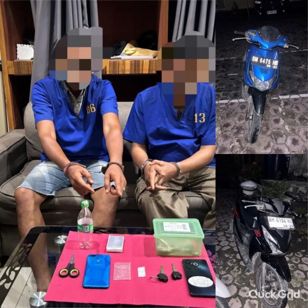 Polres Dumai Perang Melawan Narkoba, Dua Pemuja Shabu Diamankan Bersama Sejumlah Barang Bukti
