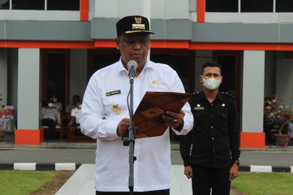 Apel Gelar Pasukan Operasi Ketupat Toba 2021 dipimpin oleh Pj Bupati Labuhanbatu.