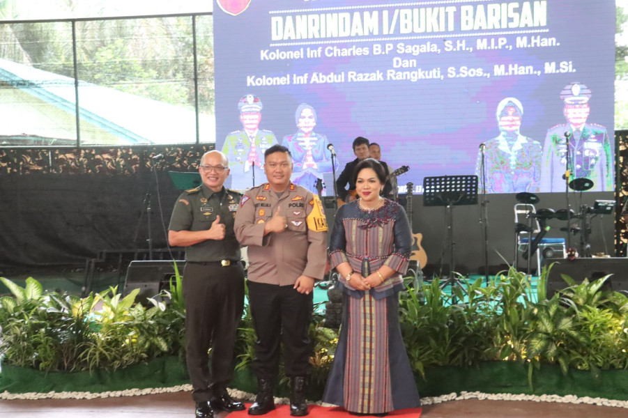 Kapolres Simalungun Hadiri Pisah Sambut Danrindam I/Bukit Barisan