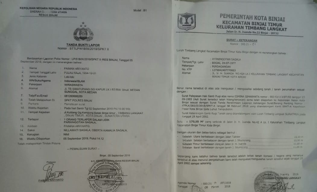 PS Dilaporkan ke Polisi, Diduga Buat Pemalsuan Surat Akta Tanah