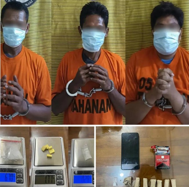 Jadi Bandar Narkoba Di Kampung Sendiri, Tiga Pria Ditangkap Polres Binjai