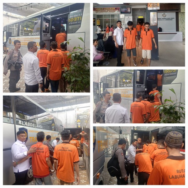 Rutan Kelas I Labuhan Deli Mutasikan 35 Warga Binaan ke Lapas Kelas IIA Pematang Siantar