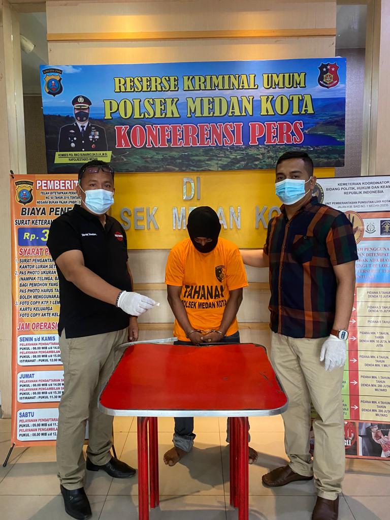 Gara - Gara Sabu Paket 200 Ribu, Pria Ini Gol di Polsek Medan Kota 