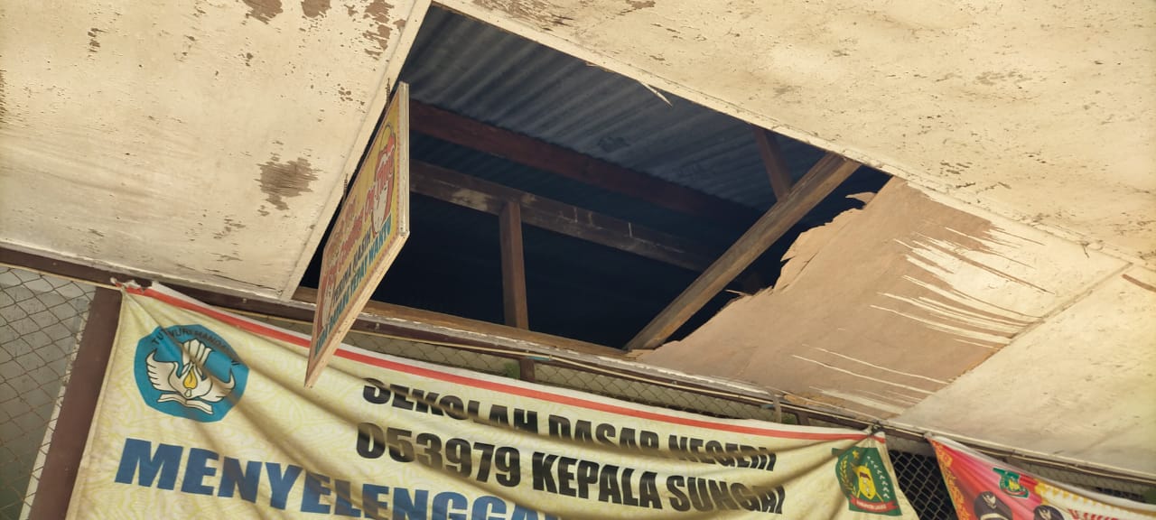 Rusak Parah, Kondisi SDN 053979 Langkat Bikin Tenaga Pendidik Khawatirkan Keselamatan Murid