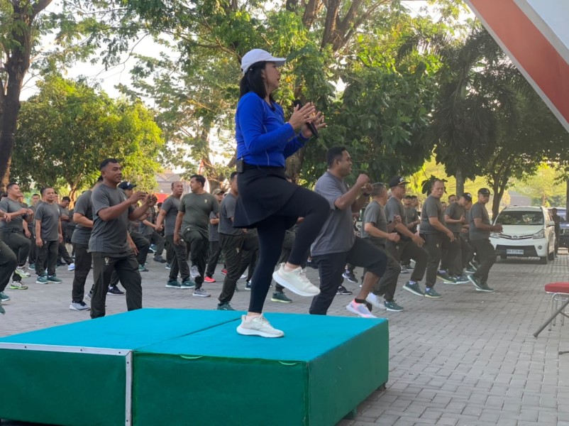 Pererat Silaturahmi, Dandim Olahraga Bersama Keluarga Besar Kodim Wonogiri