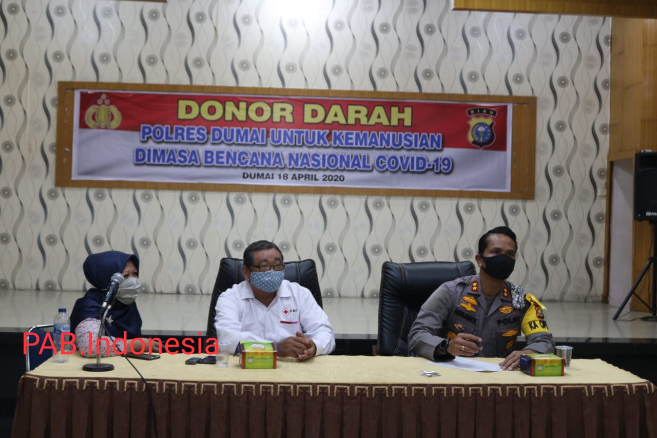 Polres Dumai Menggelar Donor Darah sebagai Bentuk Peduli,Tanggap Kemanusiaan Dimasa Bencana Nasional