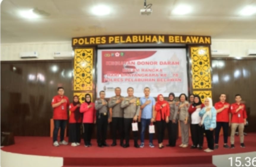 Sambut Hari Bhayangkara Ke 78, Polres Pelabuhan Belawan Laksanakan Giat Donor Darah