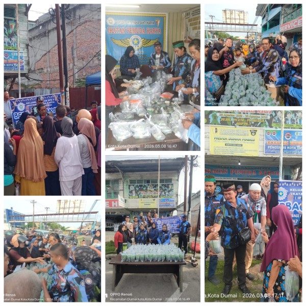 Ramadhan 1447 H/2026 M, DPD II IPK Kota Dumai Berbagi Takjil dan Buka Puasa Bersama, 800 Paket Disalurkan