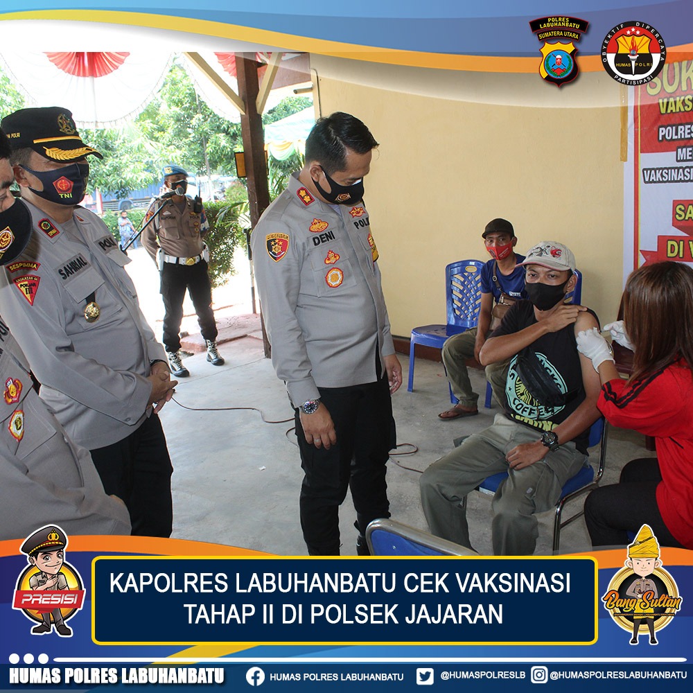 Kapolres Labuhanbatu cek Vaksinasi tahap II di Polsek Jajaran