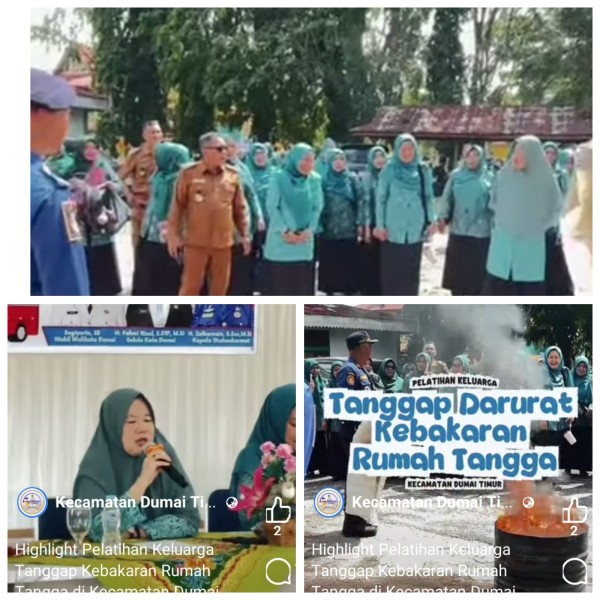 Tingkatkan Kesiapsiagaan Warga, Camat Dumai Timur Bersama PKK Gelar Pelatihan Keluarga Tanggap Kebakaran Rumah Tangga