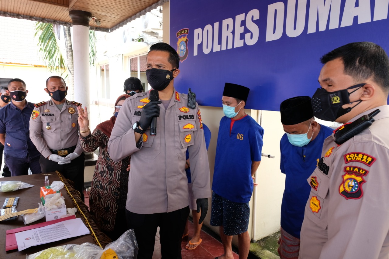 Polres Dumai Gagalkan Peredaran 201,49 Gram Shabu dan Pil Ekstasi 3.258  Butir