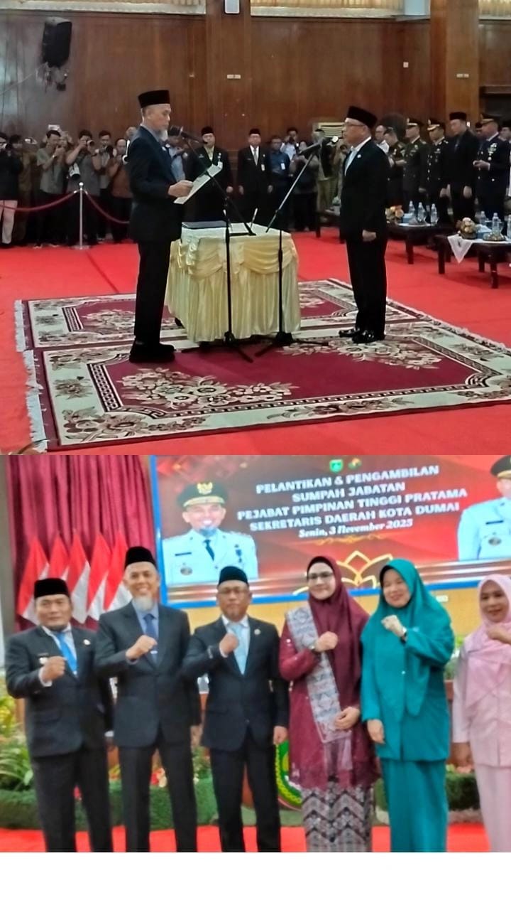 Selamat Fahmi Rizal Sekda Dumai Baru langsung Dilantik Wali Kota H.Paisal,SKM,MARS