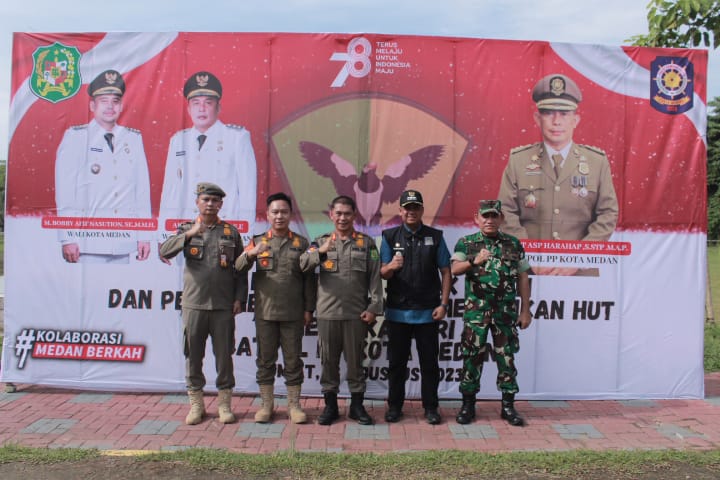 Meriahkan HUT RI ke-78, Satpol PP Medan Gelar Apel Batalion dan Perlombaan