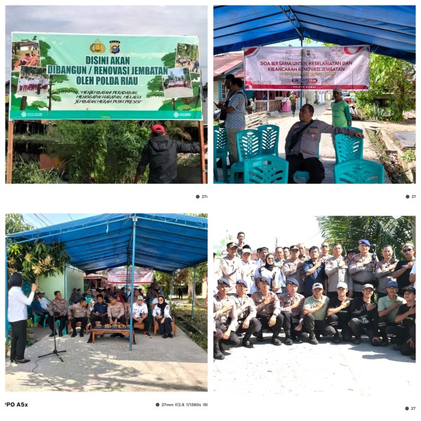 Doa Bersama Keselamatan dan Kelancaran Renovasi Jembatan Jalan Perintis Bumi ayu  Dari Polda Riau melalui Polres Dumai