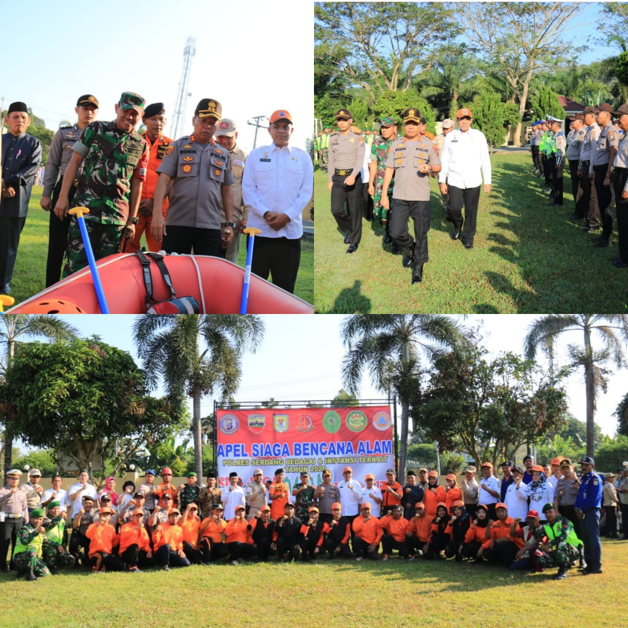 Bupati bersama Kapolres Sergai dan Dandim 0204/DS Apel Kesiapan Penanggulangan Bencana Alam