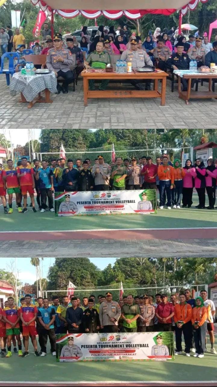 Meriahkan Hari Bhayangkara ke 79, Kapolres Dumai Buka  Tournament Voli yang Digelar Kapolsek Medang Kampai