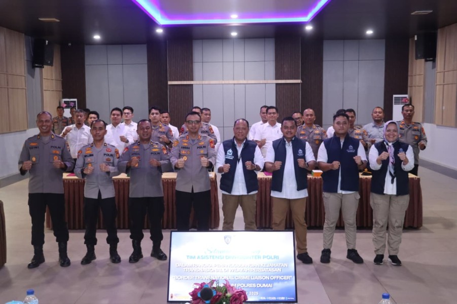 Polres Dumai Terima Asistensi dari Divhubinter Polri dalam Penanggulangan Kejahatan Transnasional