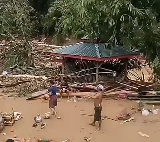 Curah Hujan Lebat,  Banjir Bandeng di Wisata Landak River Kab.Langkat