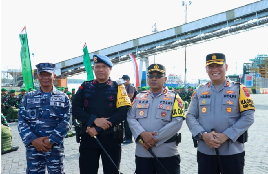 Kapolres Pelabuhan Belawan Hadiri Penyambutan Satgas Pamtas Kewilayahan Yonif 125/SMB.