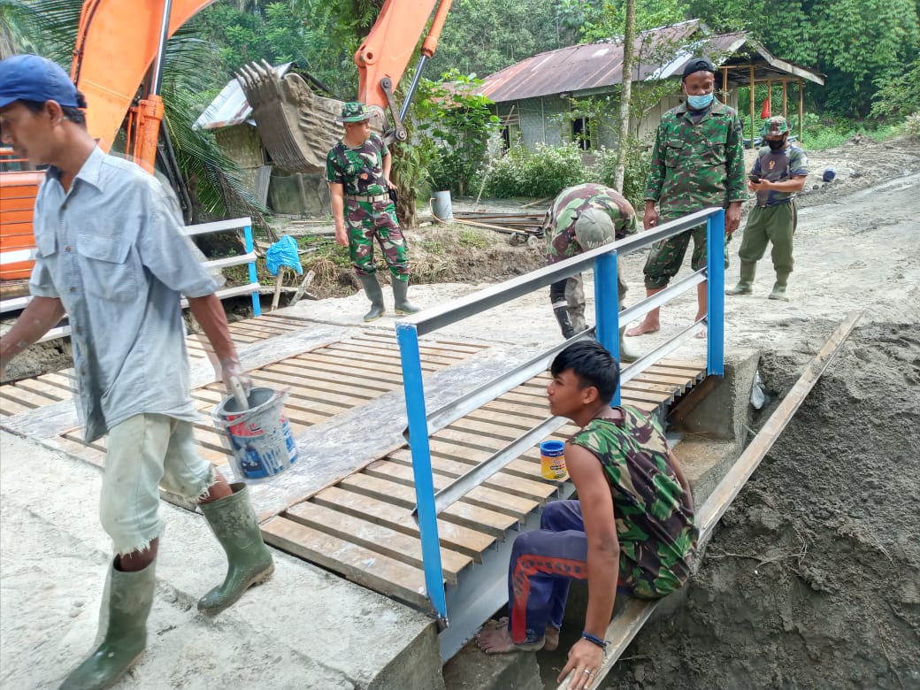 Satu per Satu Jembatan TMMD Kodim 0204/DS Rampung Dikerjakan