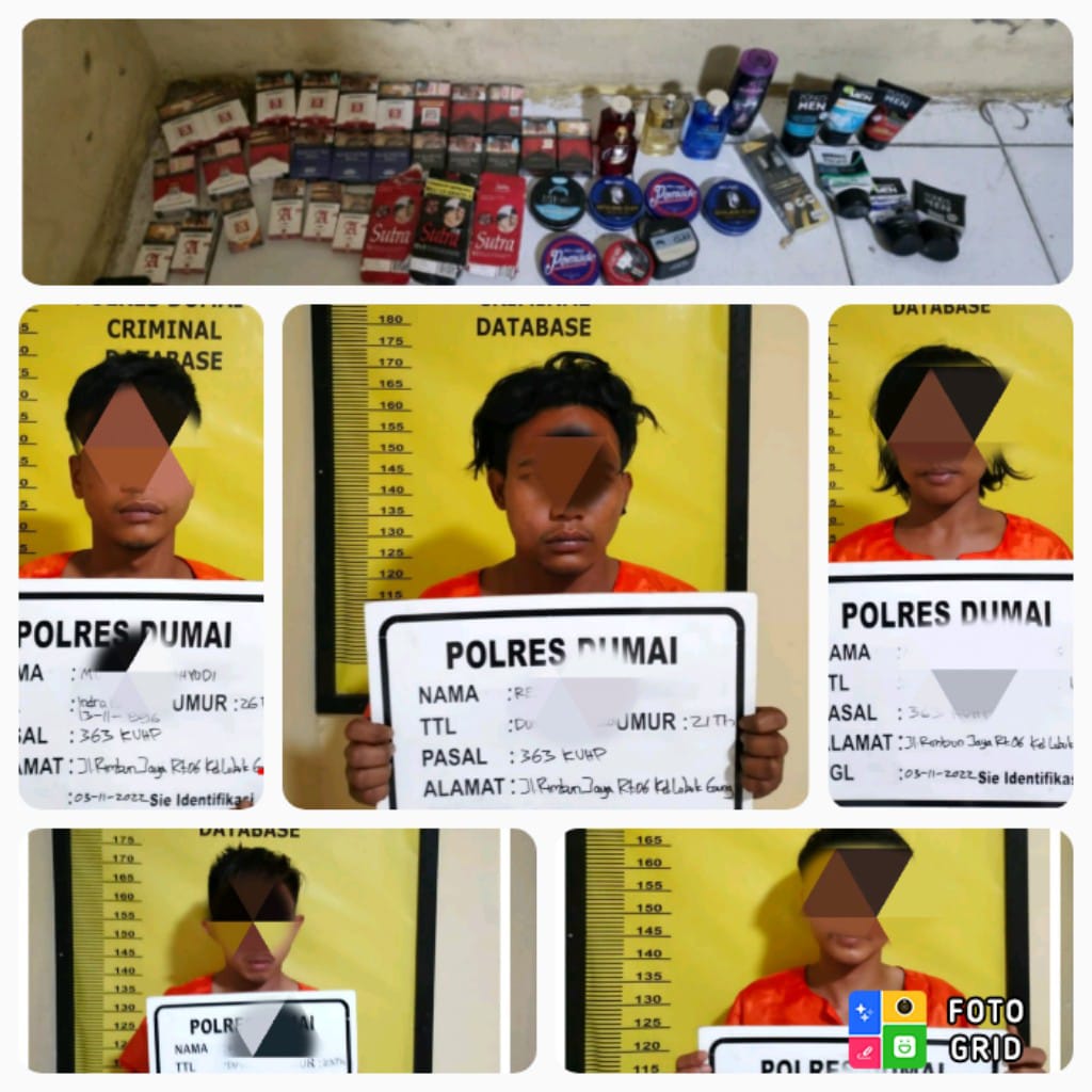 Polsek Pulau Sembilan Polres Dumai  Amankan 5 Pelaku 363