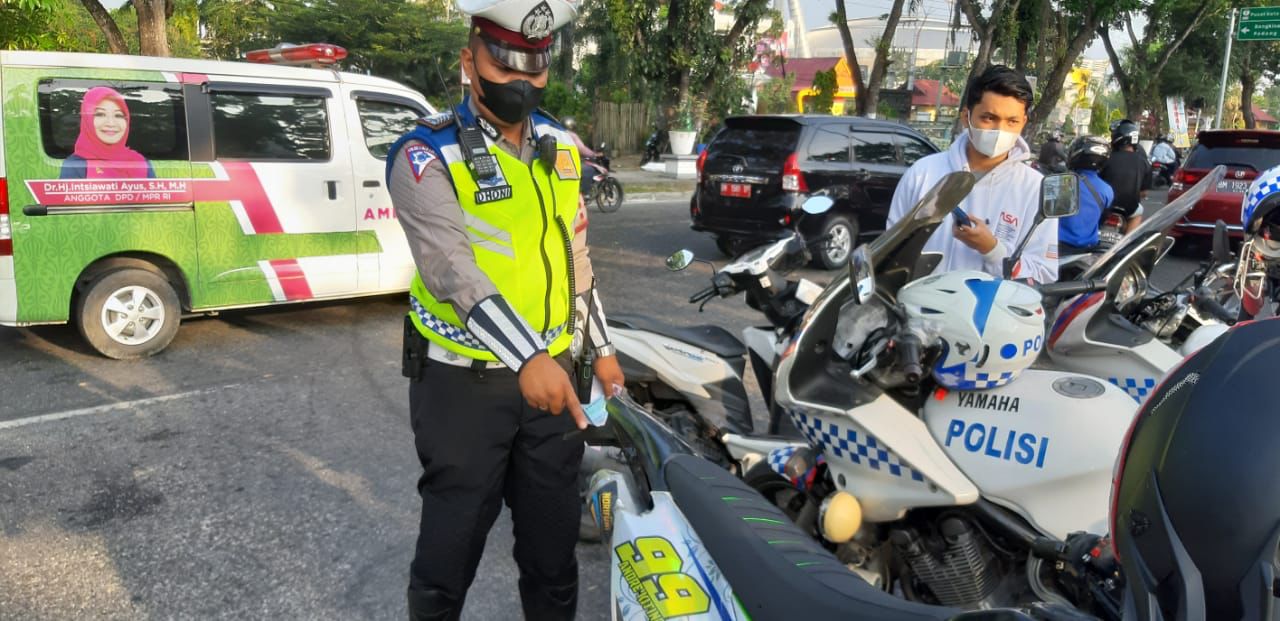 Upaya Cipta Kondisi Jelang Ramadhan, Satlantas Polresta Pekanbaru Amankan Ratusan Knalpot Brong
