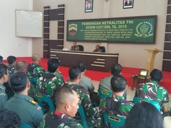 Dandim 0207/Simalungun Sosialisasikan Netralitas TNI Pada Pemilu 2019