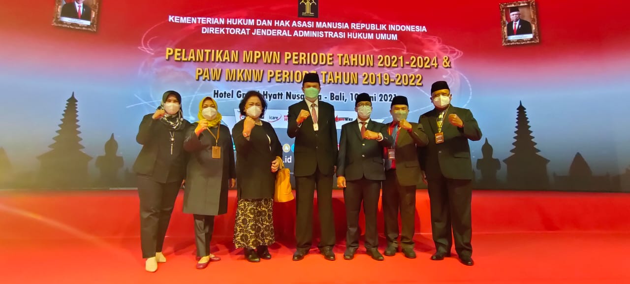 Kakanwil Kusuma dan Kadiv Yankumham Dilantik Menjadi MPNW dan PAW MKNW Periode Tahun 2019 - 2022.