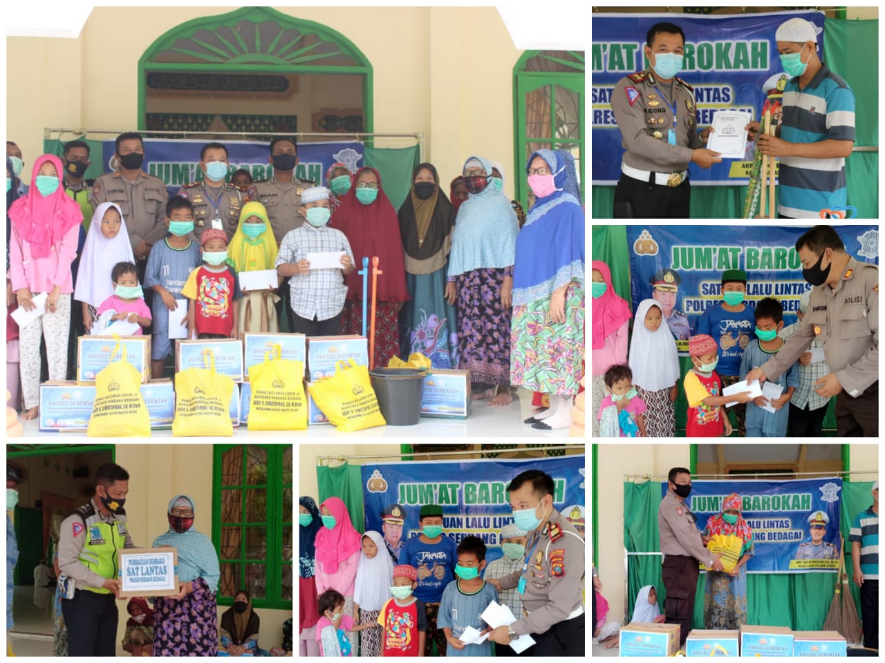 Gelar BaksosJumat Barokah  Sat Lantas Polres Sergai   Santuni Anak Yatim