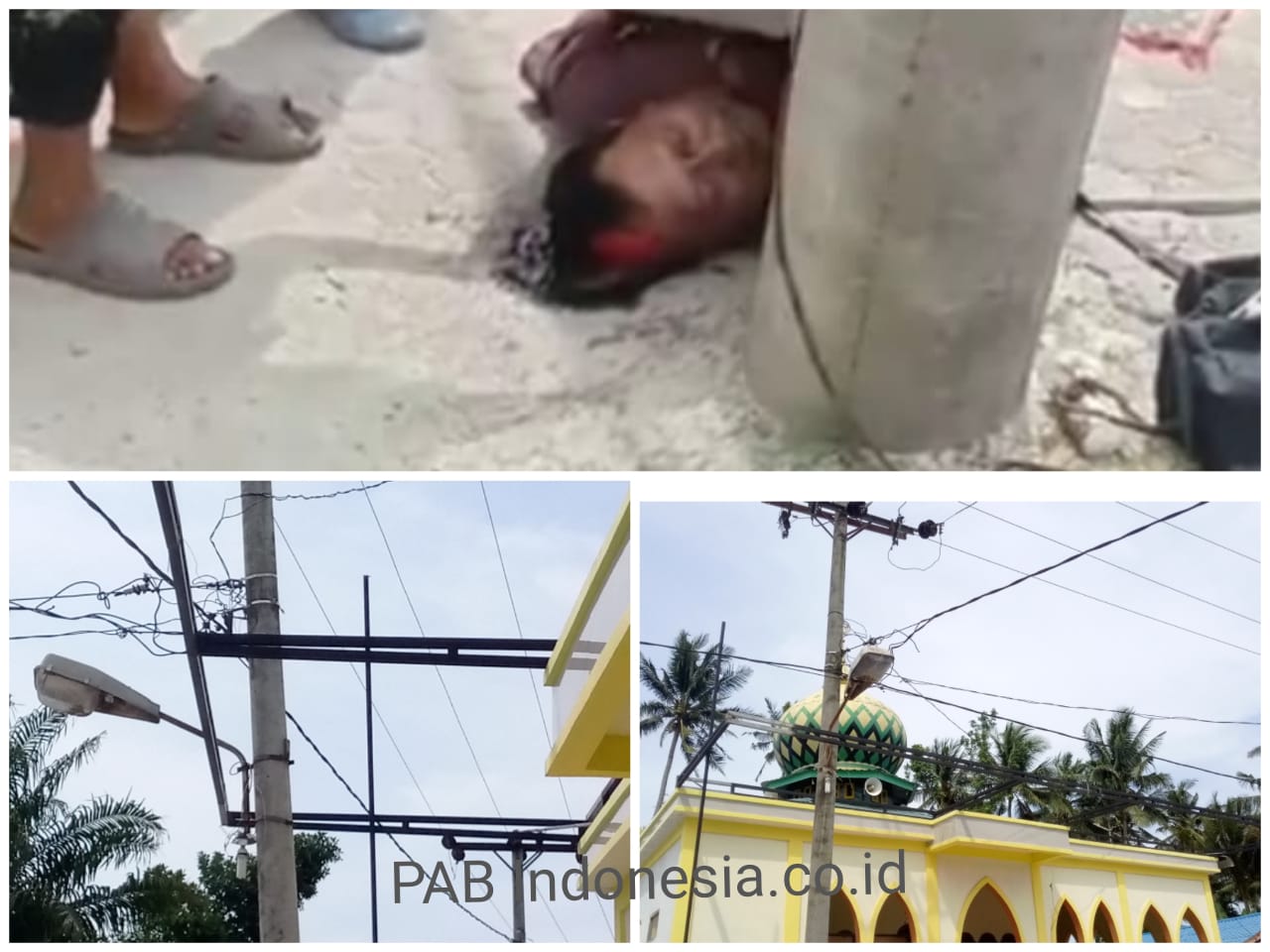 Jatuh Tersengat Listrik Saat Buat Atap Mesjid Jami,Warga Suka Jadi Tewas 