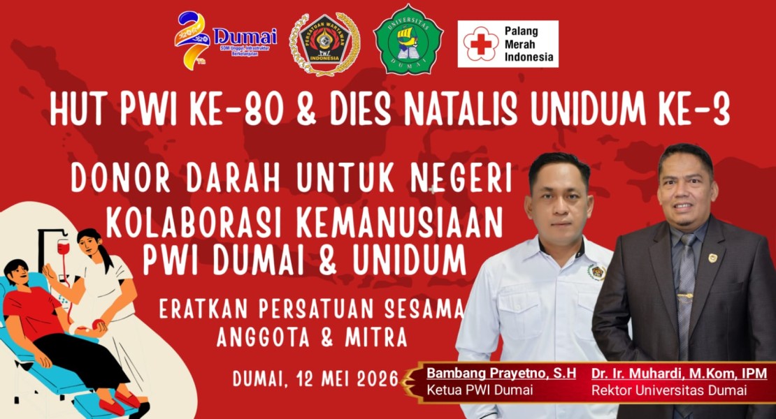 Besok, PWI Dumai dan Unidum Gelar Seminar Jurnalistik dan Donor Darah