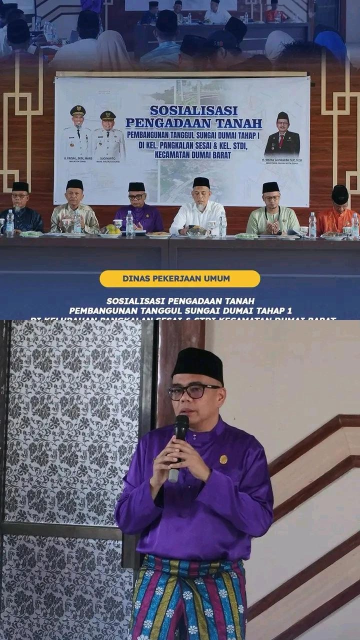 Kepala Dinas Pekerjaan Umum Kota Serta Kabid SDA Mengikuti Sosialisasi Pembangunan Tanggul Sungai Tahap Pertama