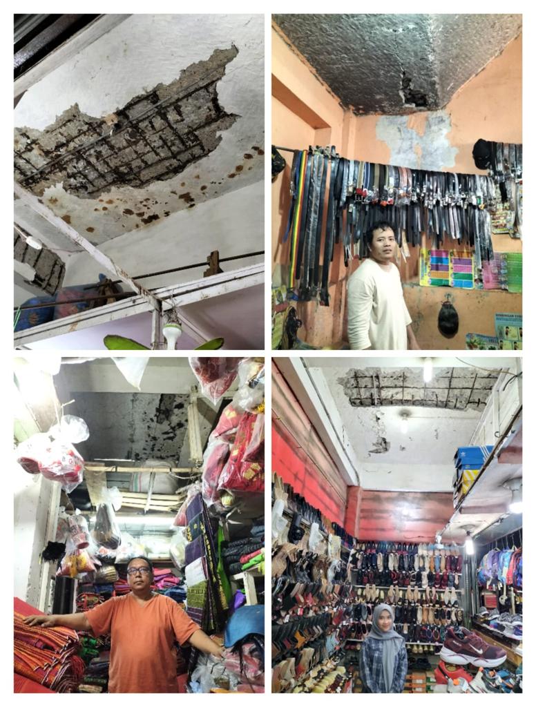 Plafond Lantai 2 Gedung II Pasar Horas Siantar Membahayakan Pedagang dan Konsumen