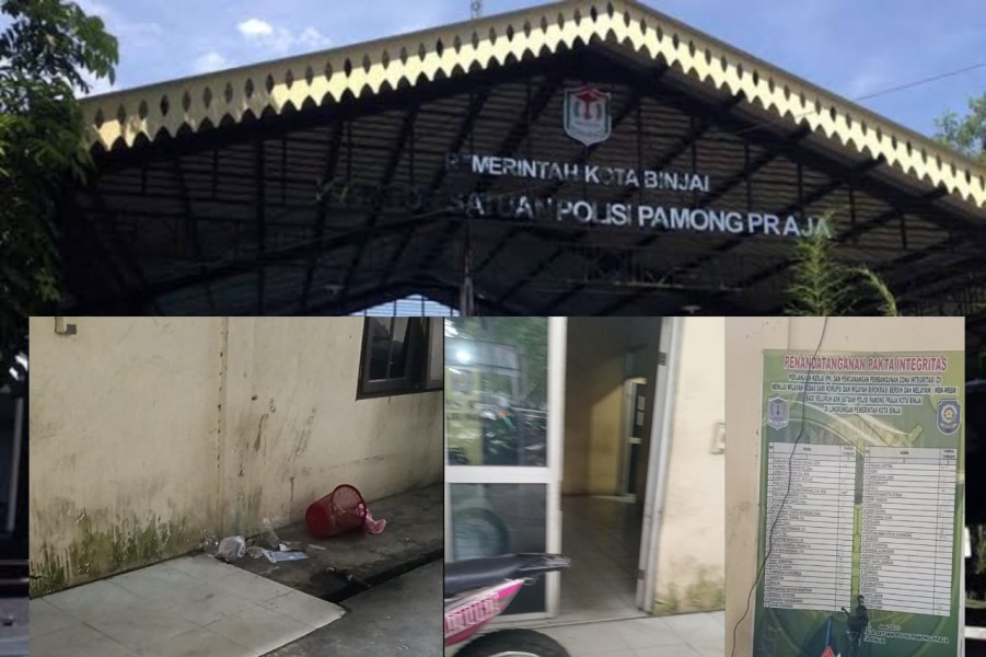 Kantor Sat Pol PP Kota Binjai Kumuh dan Kotor Tak Terawat