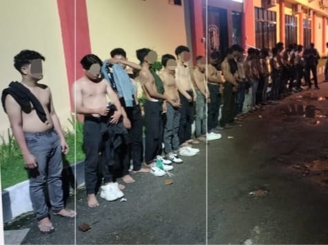 21 laki laki Anggota Geng Motor berhasil diamankan Polresta Deli Serdang