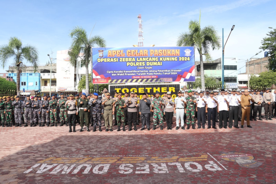 Polres Dumai Mengelar Apel Gelar Pasukan Operasi Zebra Lancang Kuning 2024