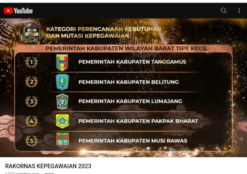 Pemkab Pakpak Bharat Raih BKN Awards Empat Kali Berturut-Turut