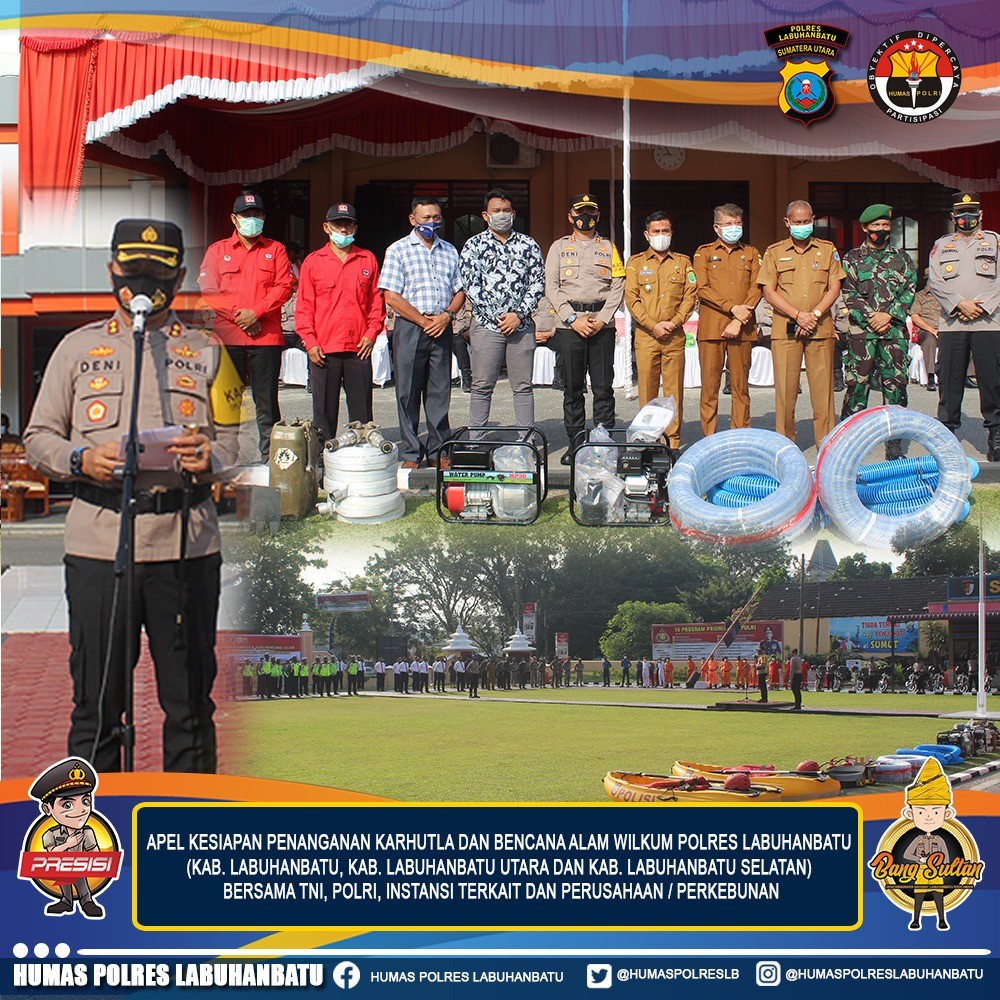 Apel Kesiapan Penanganan KARHUTLA di gelar dihalaman Mapolres Labuhanbatu