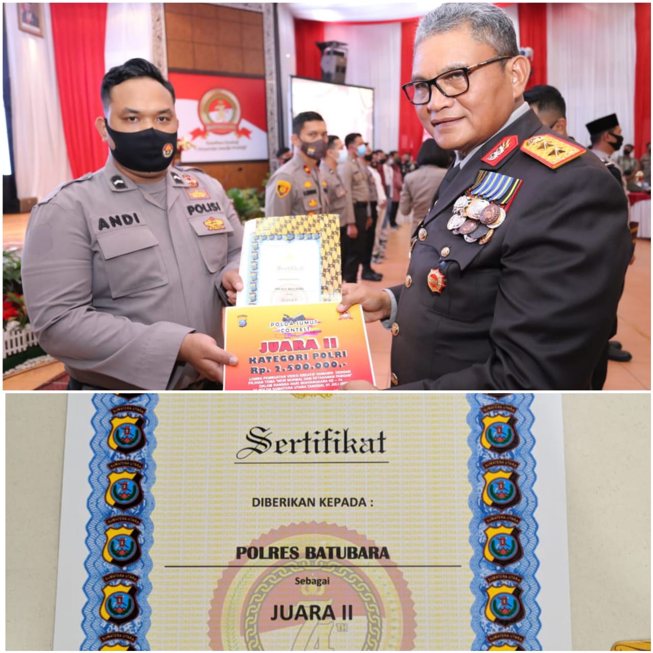 Polres Batu Bara Mendapat Juara II Dalam Countes Video Kreatip