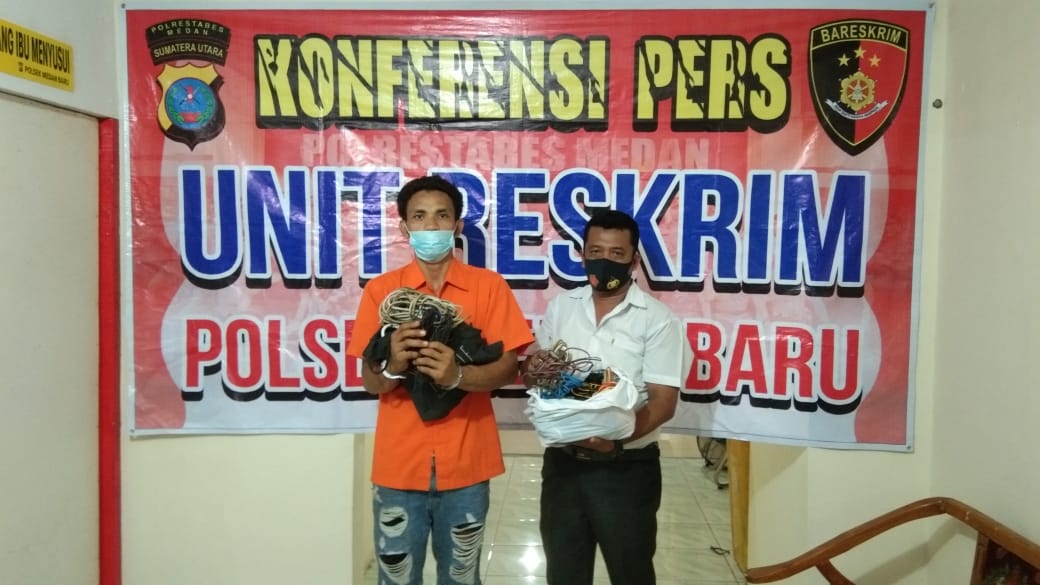 Polisi Amankan Maling Kabel Listrik di Exs Gedung Pramuka Kampus USU