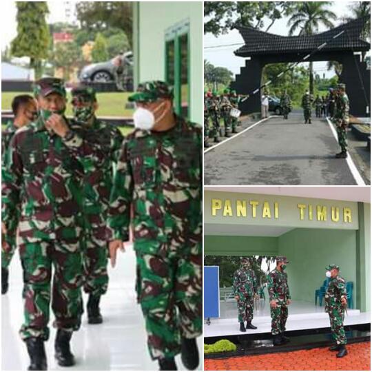 Danrem 022/PT Sambut Kunjungan Kerja Kasdam l/BB di Makorem 022/PT