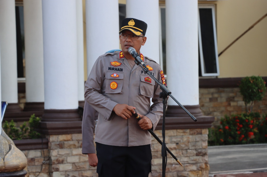 Kapolres Dumai Pimpin Apel Pagi dan Halal Bihalal