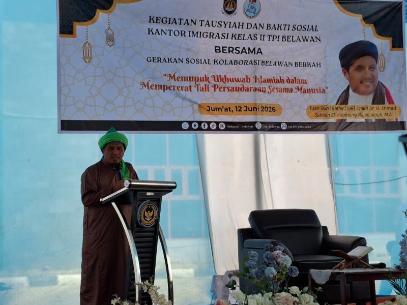 Imigrasi Belawan Gelar Tausiyah dan Bakti Sosial, Perkuat Ukhuwah Islamiah