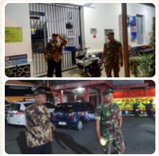 Babinsa Koramil 01/Wonogiri Bersama Ormas Laksanakan Patroli Malam